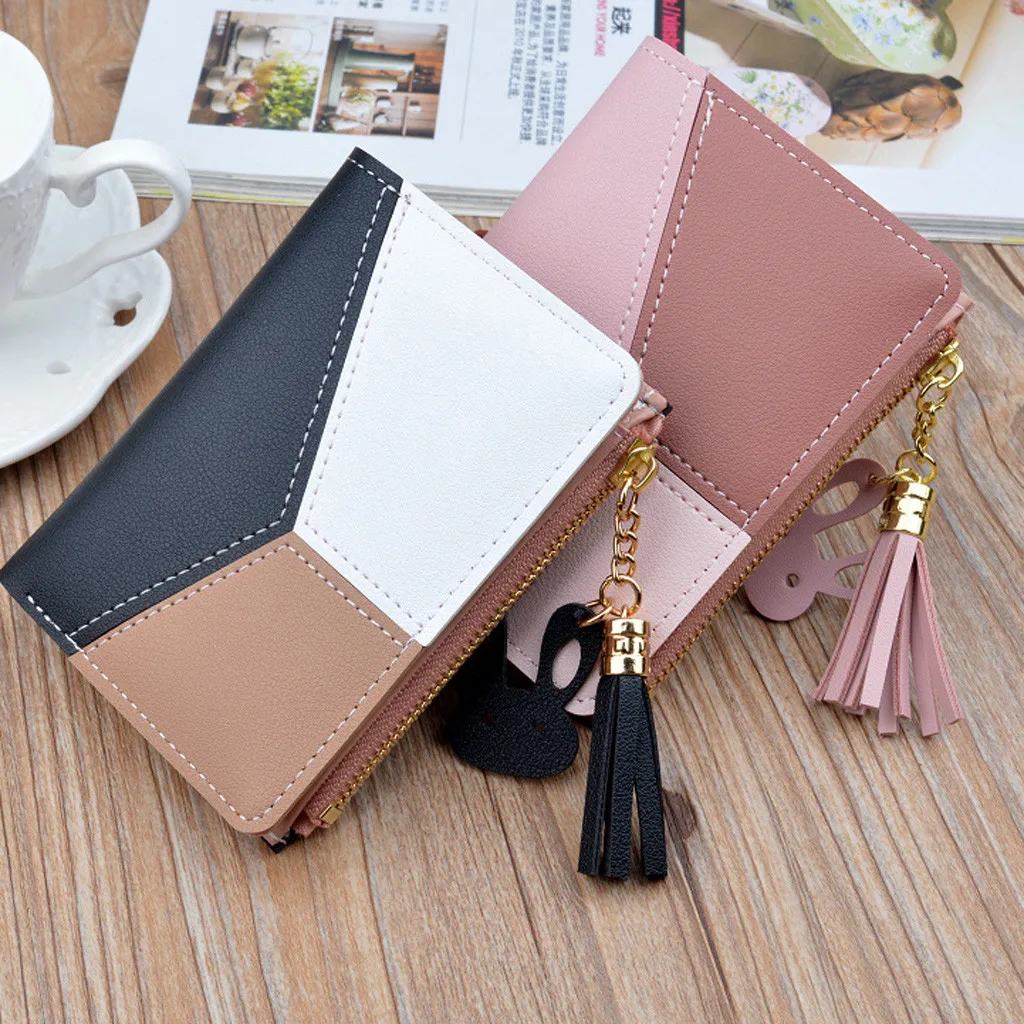 Aelicy, кошелек, короткие женские кошельки, на молнии, кошелек, пэчворк, модные, со вставками, кошельки, трендовые, портмоне, держатель для карт, кожа