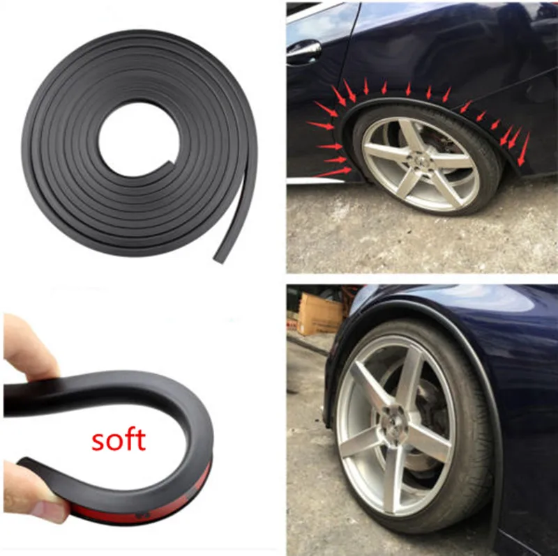 

SOFT Wheel Lip Fender Flares Carbon Fiber Look Car Mud Guard wheel Lip Decoration Wheel Eyebrow Protector Lip for Lada Opel