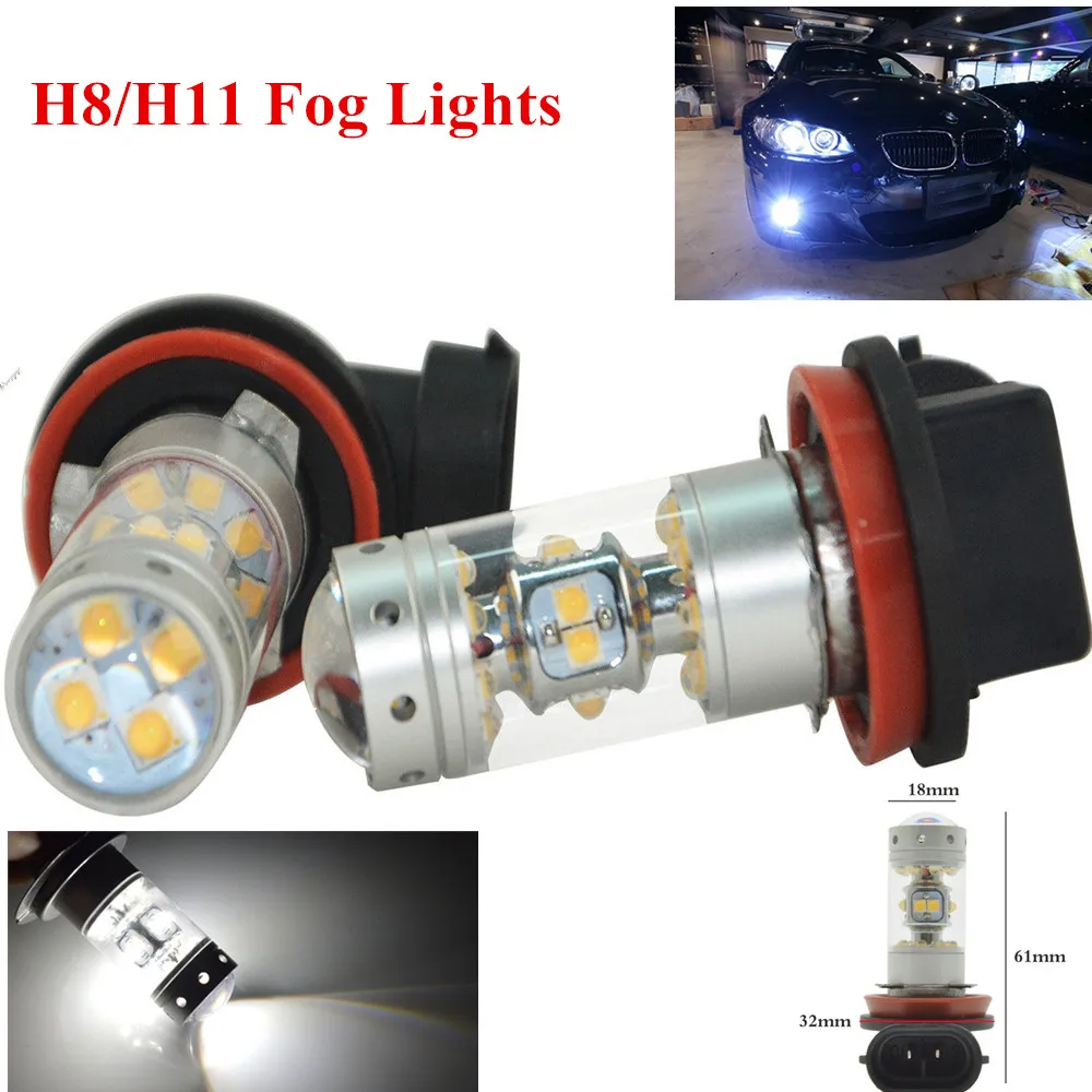 2 шт. Белый H11 H8 H16(JP) 140 Вт 28 smd острые чипы светодиодный лампы DRL Противотуманные