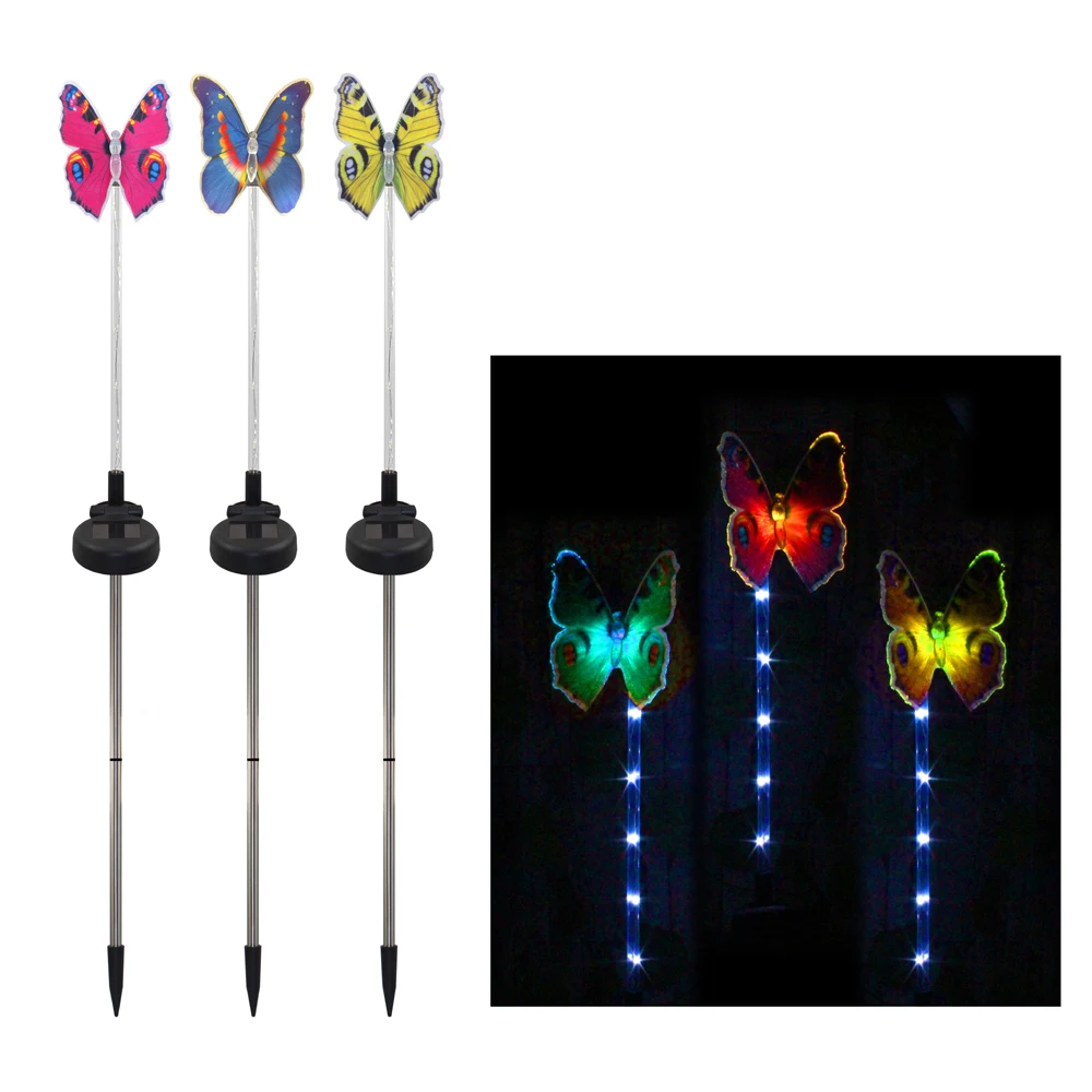 

5Pcs Multi-Color Changing Light Outdoor Solar Powered Butterfly Lights Garden Decorative Camping Hiking Light