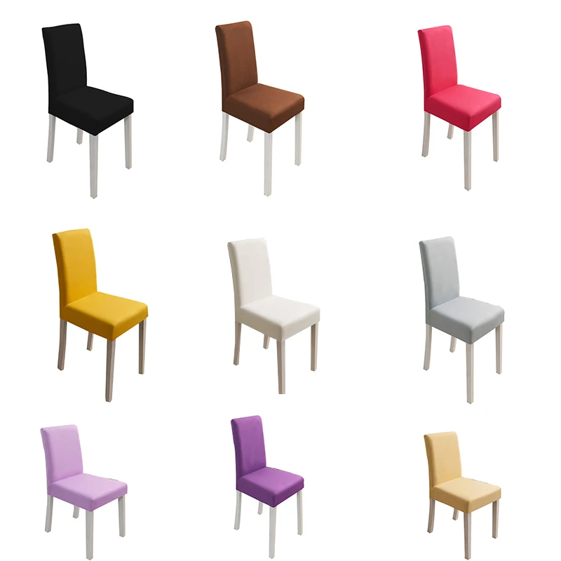 

Solid Color Chair Covers Spandex Stretch Party Chair Cover Dining Chair Seat Cover Modern Wedding Chair Slipcover for Banquet