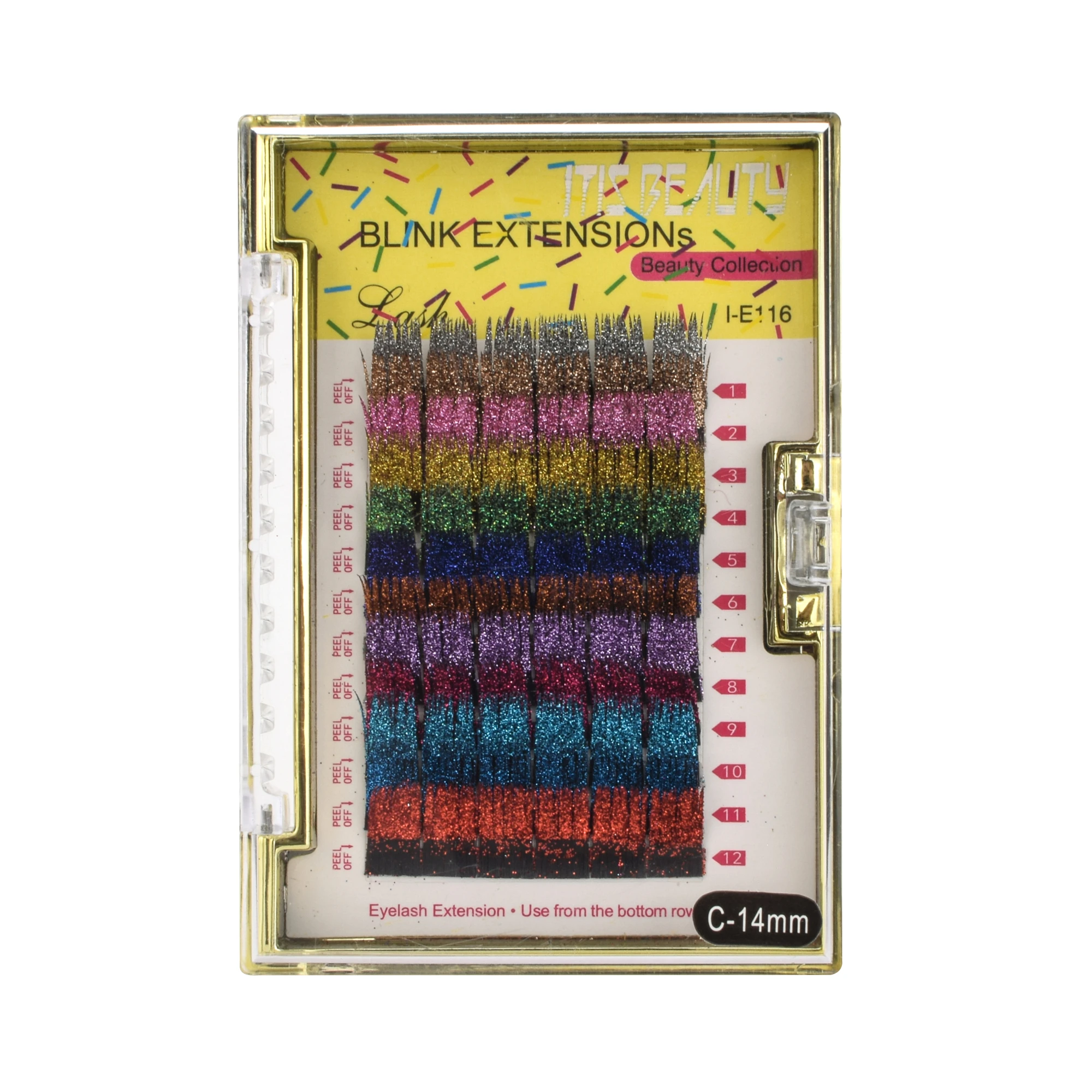 

12 Colors E-116 Glitter False Eyelash Extension New Professional Individual Free Shipping Makeup Tools