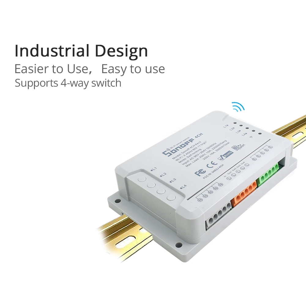 Itead Sonoff 4CH R2 4 канальный gang 10A дистанционный выключатель света Wifi беспроводное