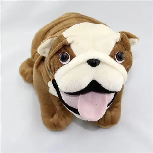 MINI Cooper Car Model Bulldog Animal Plush Toys 35cm Brown PP Fiber