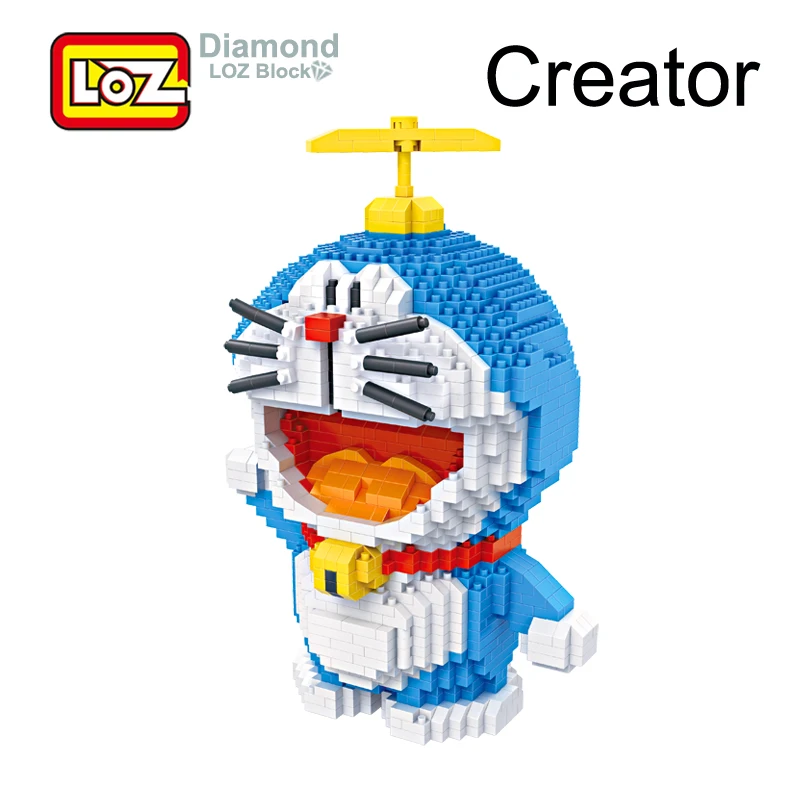 

LOZ Doraemon Coin Piggy Bank Building Blocks Primitive Man Action Figure Toy Figures Anime Giant Block Toys for Children