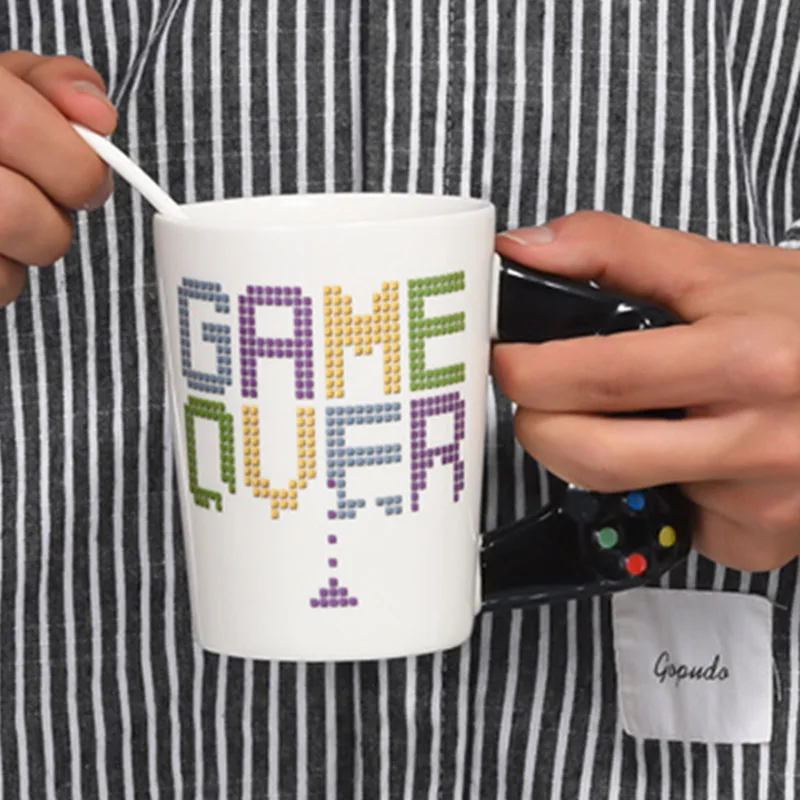 Новинка 380 мл креативная кружка Game Over Coffee 3D игровой контроллер керамическая чашка