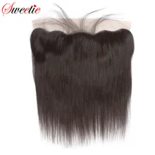 Sweettie – perruque Lace Frontal Closure péruvienne Remy, cheveux 100% naturels, oreille à oreille, 13x4, avec Baby Hair, partie libre
