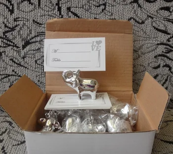 

100pcs Silver Elephant Place card Holders Wedding table Decoration Party Supplies favors gifts for Bridal Shower wen4454