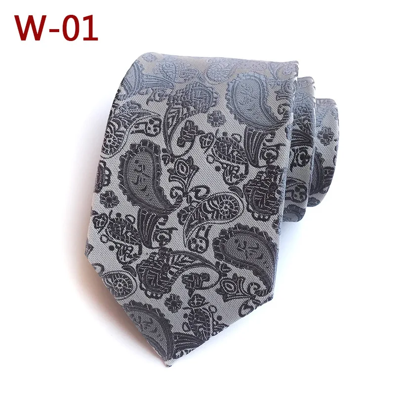 Классический мужской галстук, модный Шелковый галстук кешью с цветком Пейсли, 18 цветов, галстук для свадебной вечеринки, мужские аксессуары, галстук, мужской подарок - Цвет: W-01