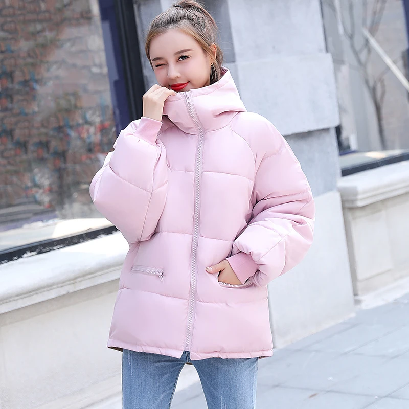 Hiver Lâche Rouge Coton Gray brick Style Fit Court Pain Rose rose blanc Nouveau Rembourré Brique Femmes Green Preppy 2018 Down Vestes Femme Red Manteaux Noir Parkas light army dz1wCxC