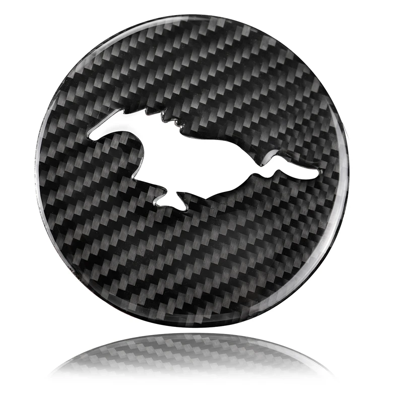 

For Ford Mustang Carbon Fiber Steering Wheel Emblem 3D Car Stickers Car Styling 2015 2016 2017 Auto Accessories