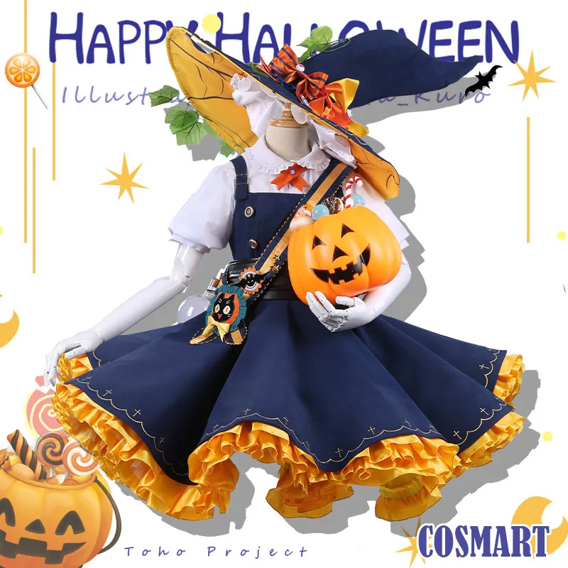 

[Pre-sale] Anime TouHou Project Kirisame Marisa Halloween Witch Lolita Lovely Dress Cosplay Costume Halloween Costumes for Girl