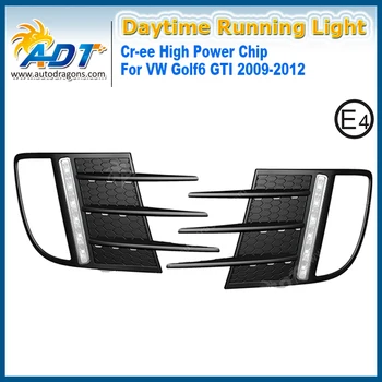 

LED Car Daytime Running Light 12W Cr ee High power 6000K White 1320lm Headlights for VW Golf6 GTI 09-12 DRL Daylight kits