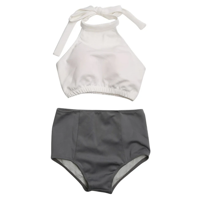 

Women Swimwear Backless Bikini Set Two Pieces Halter Push-Up Padded Swimsuit High Waist Beachwear New