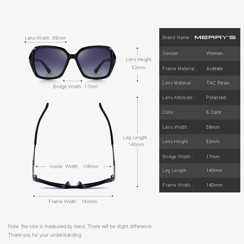 MERRYS Дизайн Женские Классические поляризованные солнцезащитные очки UV400 защита S6130