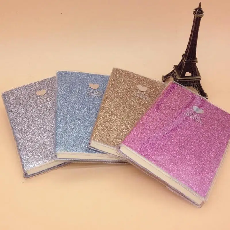 

New Arrival Shining Cover Notebook Cute Love Pvc Notebook Paper Diary School Waterproof Rubber Sleeve Notebook Gift For Girl