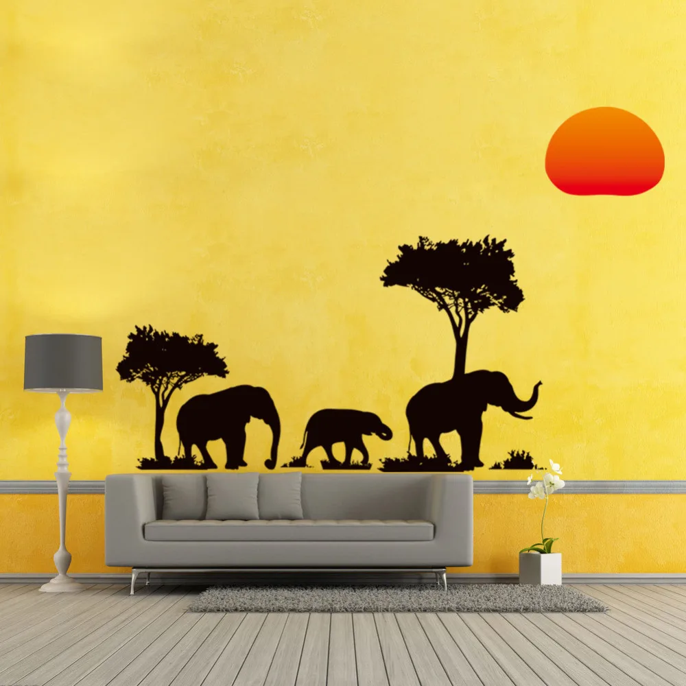 

DIY Tree Cartoon Elephant Sun Removable Decal Home Decor Wall Sticker Wallpaper Excellent Quality