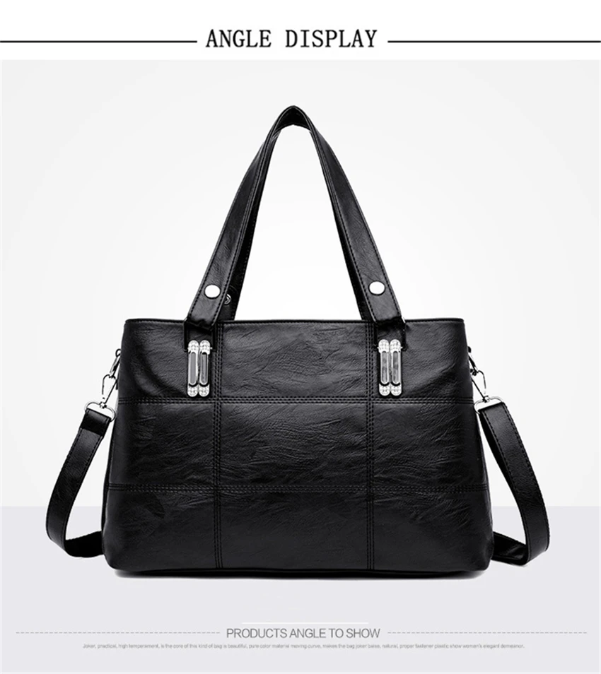 capacidade senhoras casual tote saco preto vermelho