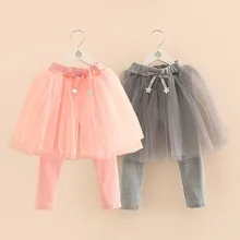 Коллекция года, весенне-осенние модные капри для детей 2, 3, 6, 7, 8, 9, 10 лет детские штаны-брюки с кружевом и звездами для маленьких девочек, юбка-леггинсы