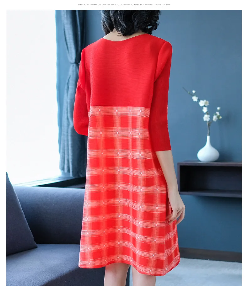 T Trimestre cou Patchwork Plis O Vente Chaude Plaid shirt Lâche kaki Noir Livraison rouge De Trois Gratuite Long EqBnzP