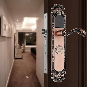 

European Retro Style Hotel Smart Door Card Lock Apartment Electronic Villa lock Magnetic IC Card Hardware Locks