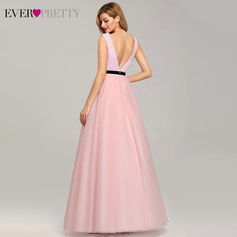 Розовые вечерние платья с длинным рукавом ep0795pk сексуальные трапециевидные платья с открытой спиной и поясом без рукавов элегантные платья для вечеринки