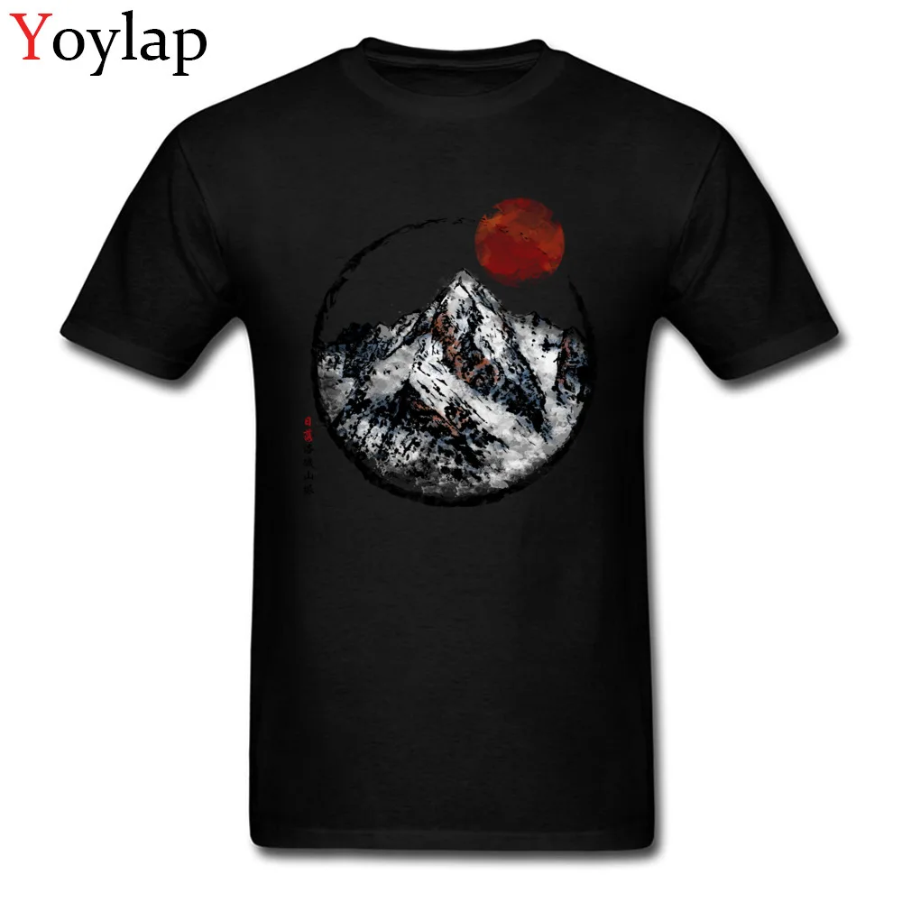 Mens T-shirts 2017 New Fashion Family Tops Shirt Summer Fall 100% Cotton O-Neck Classic Sunset in Rocky Mountain Sweatshirts black