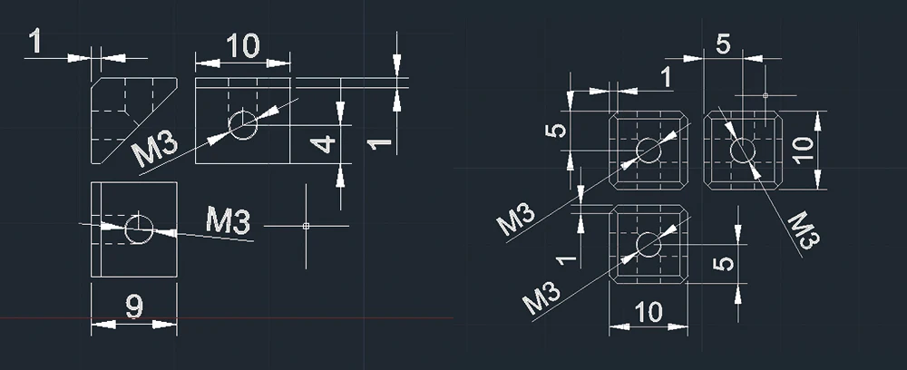 XCR3D Скоба для принтера крепежные детали лист соединитель треугольник и куб алюминиевый блок винт гайка DIY аксессуары 5 шт