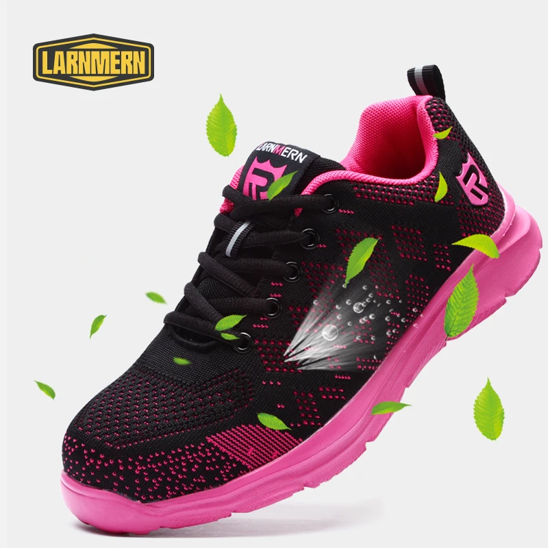 Zapatos de seguridad rosa para mujer, zapatos de trabajo de punta de acero,  zapatos de construcción, botas de trabajo de seguridad, transpirables para  mujer|Calzado de seguridad| - AliExpress
