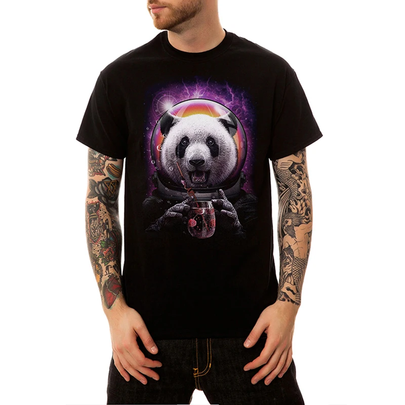 

3D Panda Print T Shirt Men Clothes 2019 Summer Autumn O-Neck Short Sleeve Tshirts Mens Leisure T-shirt Plus Size for 100KG