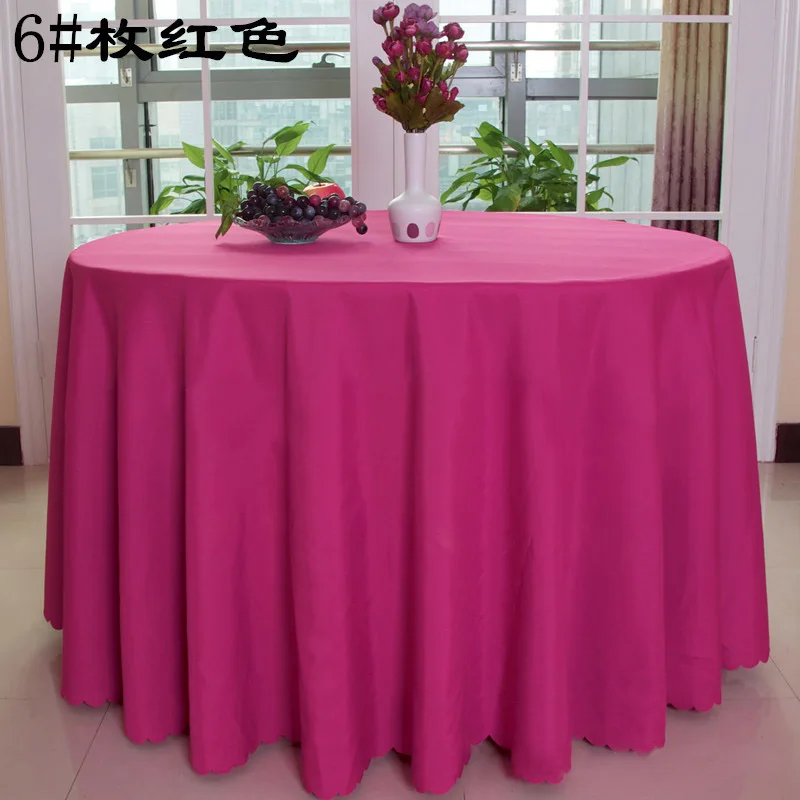 Free Shipping 10pcs Hot Pink Polyester Round Table Cloths Wedding Table