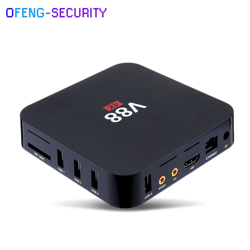  Android 6.0 Smart TV Box conversor smart tv SCISHION V88 4K Rockchip 1G RAM 8G ROM Quad Core 4 USB 