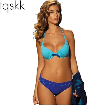 

TQSKK 2019 New Sexy Bikini Push Up Swimwear Women Swimsuit Retro Vintage Beachwear Bathing Suits Bikini Set Plus Size Swimwear