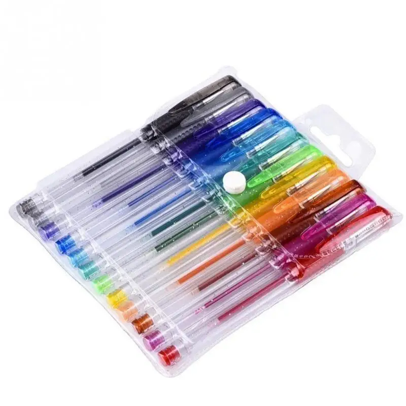 12 шт. набор гелевых ручек с блестками для раскрашивания, рисование, наброски, 12 цветов#16