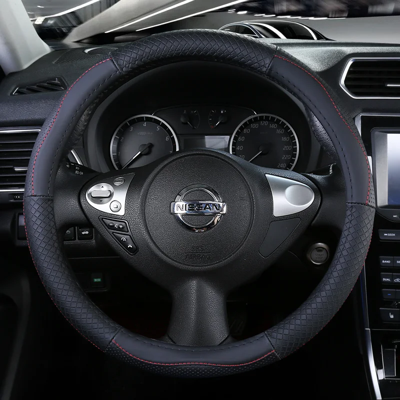 Верхний слой кожаные чехлы на руль для Nissan Juke Kicks Rogue Sport Qashqai X Trail Murano Xterra Pathfinder Armada