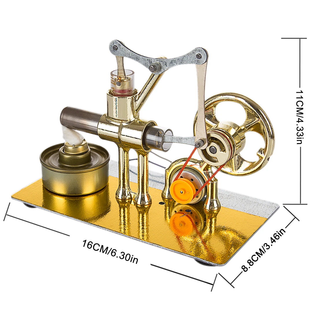 Excellent Performance Single Cylinder Balance Stirling Engine Model Science Experiment Kit With All-metal Base Long Time Running