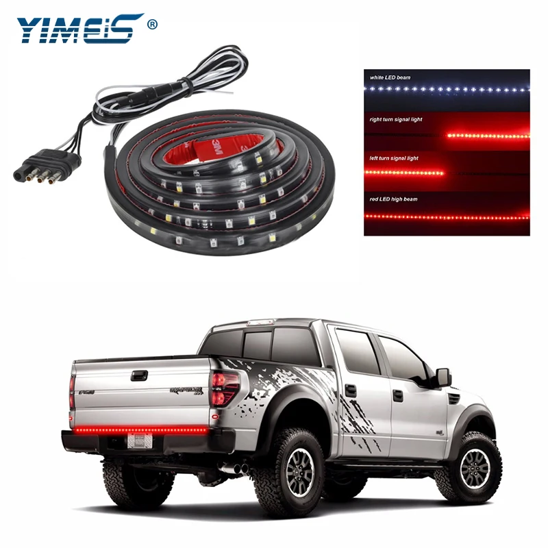 

Yimeis 60Inch LED Tailgate Light Bar Truck Tail Light Strip Red/White Reverse Brake Turn Signal Running Lamp Universal for Jeep