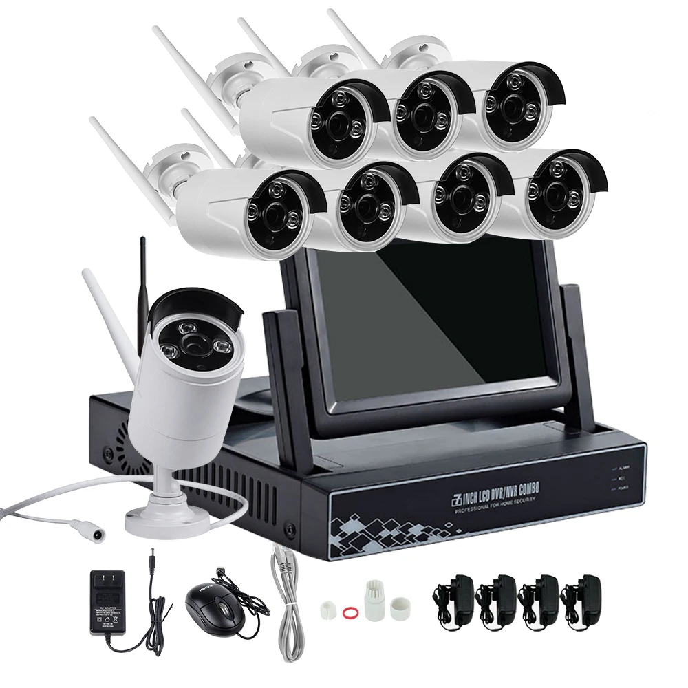 4CH 8CH 720P 960P 7 Inch Displayer Wireless CCTV System