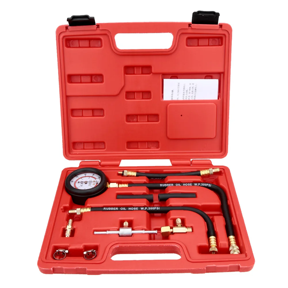 

New Rapid Type Pressure Gauge Tester Kit Fuel Injection Pump Injector Tester Pressure Gauge Test Gasoline 0-100psi