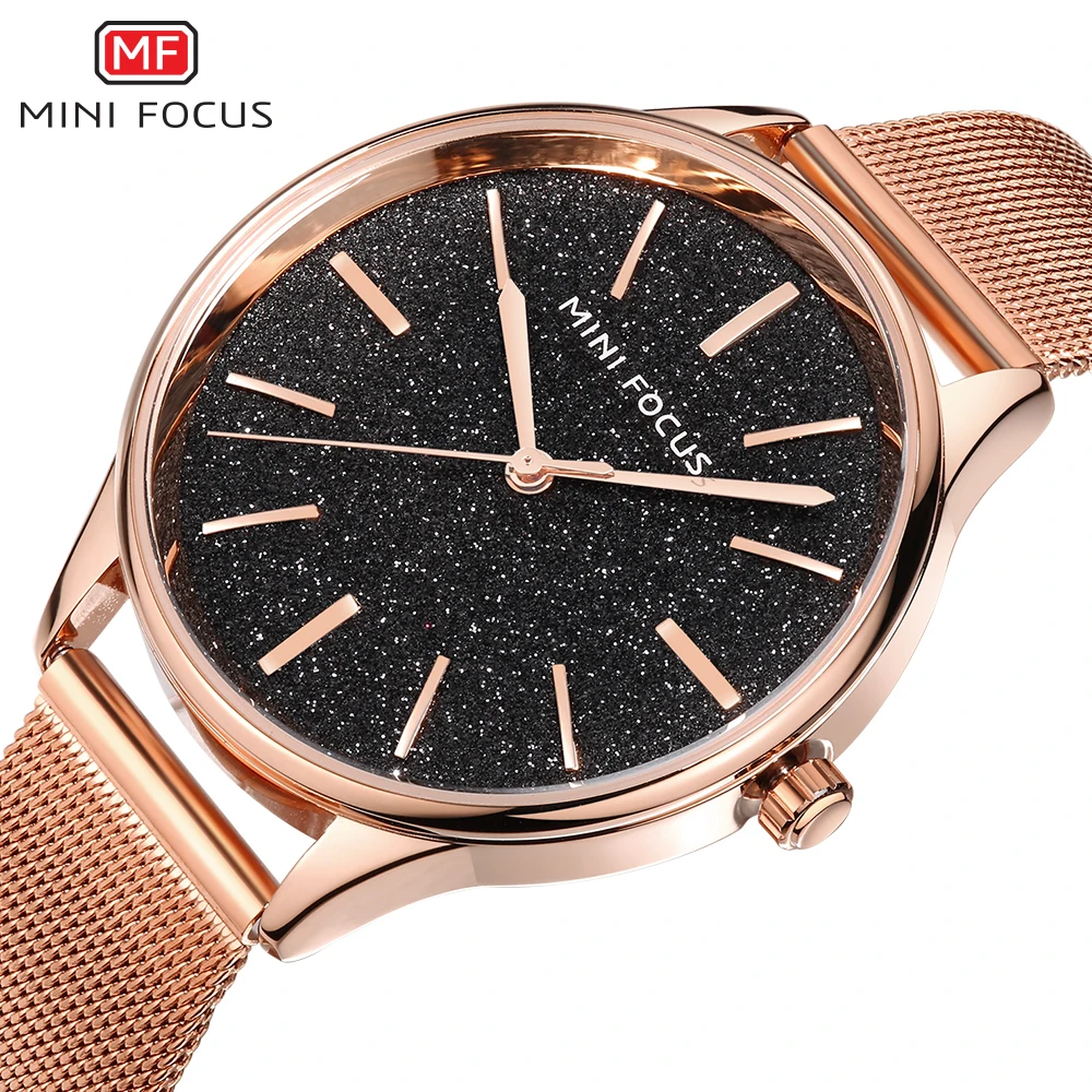 MINIFOCUS розовое золото часы женские 2019 модные роскошные Брендовые женские часы водонепроницаемые женские наручные кварцевые наручные часы