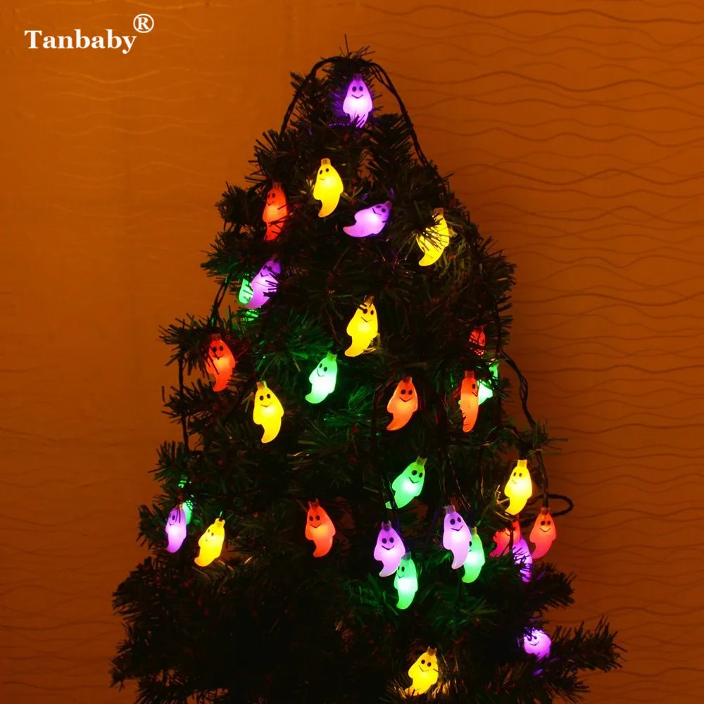 

Tanbaby Waterproof EU/US Plug 4M 20LEDs Cute Ghost Skull Led String Light for Holiday Christmas Halloween Outdoor Garland Deco