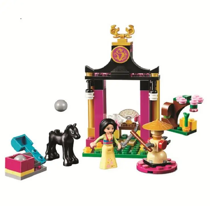 

107pcs/1lot Friend Princess Mulan Educational Building Blocks Kids Bricks Figure Toys Children Blocks