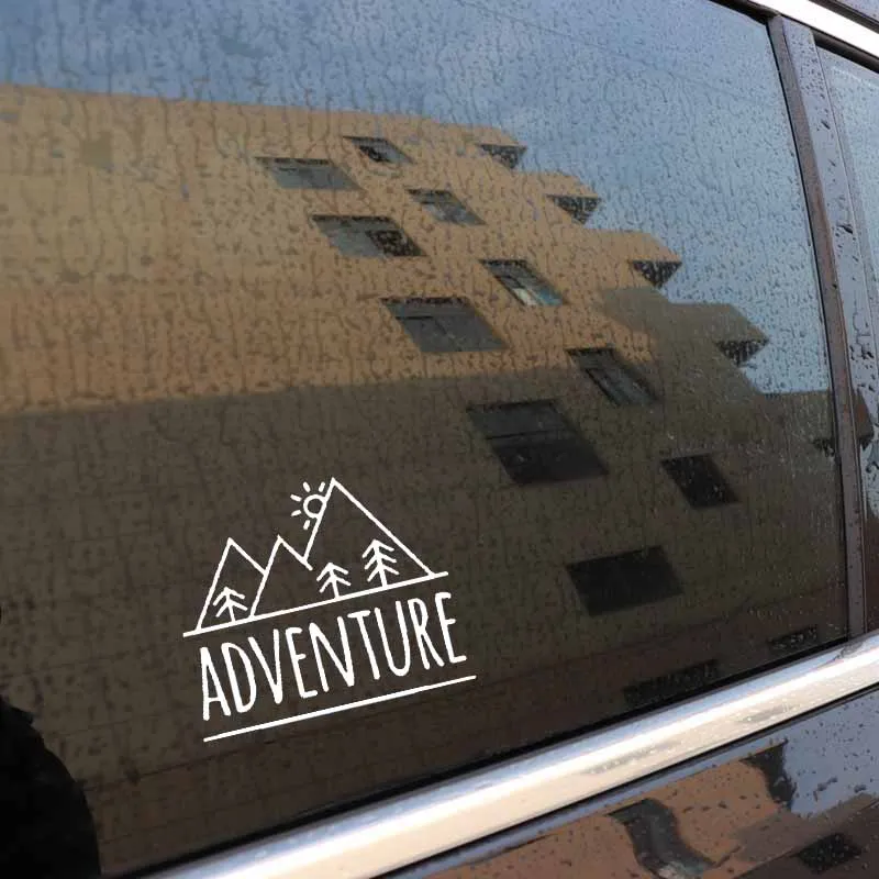 

17.8CM*14.8CM Adventure Mountains Vinyl Motorcycle SUVs Bumper Car Window Car Sticker Decals