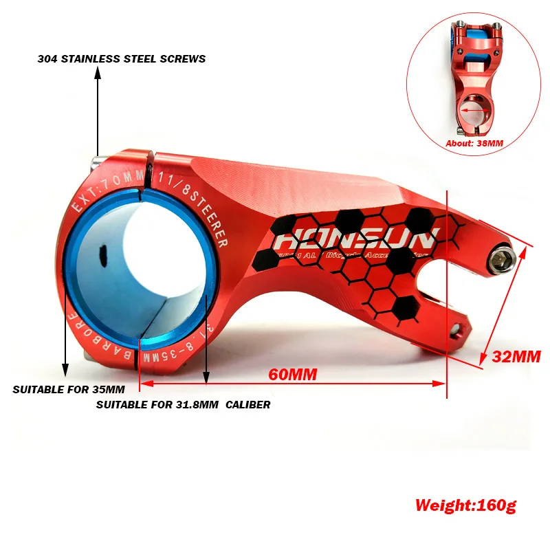 Cool design CNC 31.8mm/35mm Alloy MTB BMX DH FR Fixed Gear Downhill Bike Handlebar Stem 17 Degree Mountain Bicycle Stem Clamp|bicycle stem|bike handlebar stemsstem -17 - AliExpress