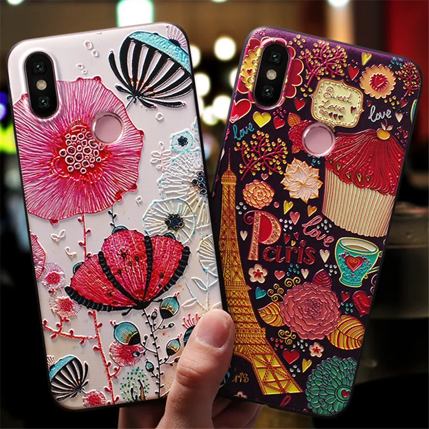 

Silicone Case For Xiaomi Mi8 Mi 5 6 8 5X 6X A1 A2 Cover 3D Floral Cartoon Case For On Xiaomi Redmi Note 4 4X 5 Plus Phone Bags