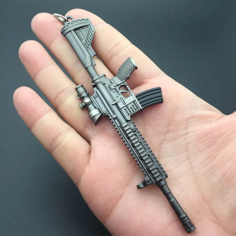 PUBG game weapon keychain styling AWM 98K M416 gun pendant men key ring hook car key chain for honda mazda volvo BMW accessories