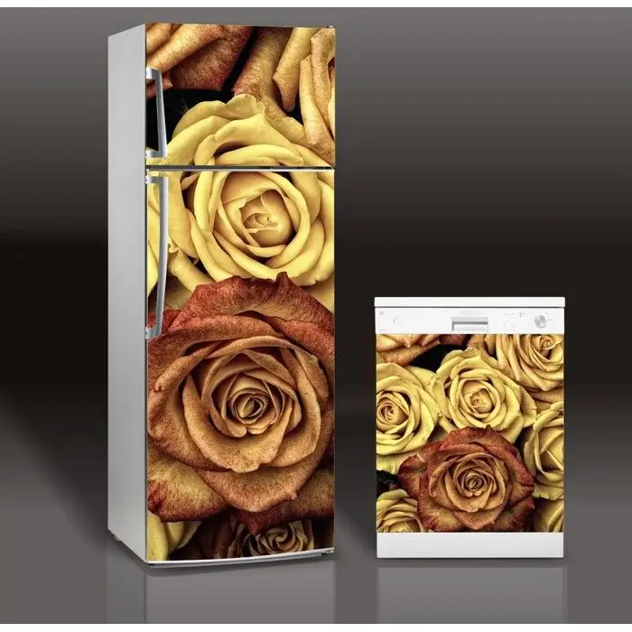 Wholesale 3D Rose Flowers SelfAdhesive Dishwasher Refrigerator Freeze
