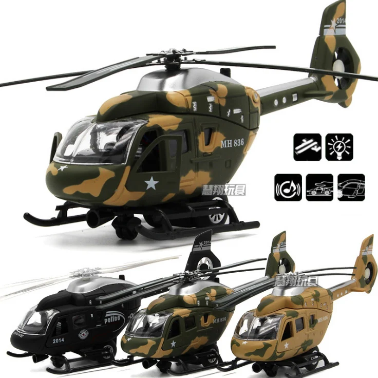 

1/32 Diecast Military Helicopter Model Replica Plane Toy Airplane With Pull Back Function Music Light For Boy Children Toys