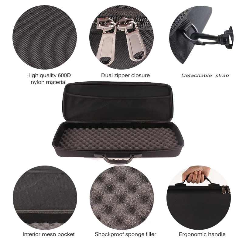 Tanie Przenośne zewnętrzne torby wędkarskie EVA odporna na wstrząsy wędka i kołowrotek torba z uchwytem z paskiem Pole futerał do przechowywania Crossbody Pesca PJ158