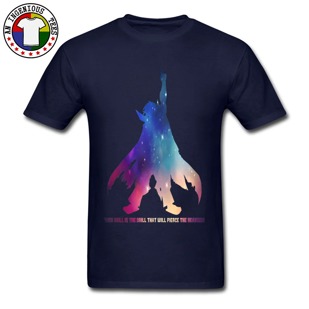 100% Cotton Men Short Sleeve Kamina Gurren Lagann -2830 T-shirts cosie Tops Tees Plain Cool O-Neck T-Shirt Top Quality Kamina Gurren Lagann -2830 navy